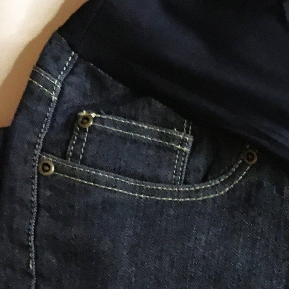 OH! MAMMA Blue Cuffed Capri Jeans with Full Panel 👶 NEW WITH TAG! - Picture 9 of 14